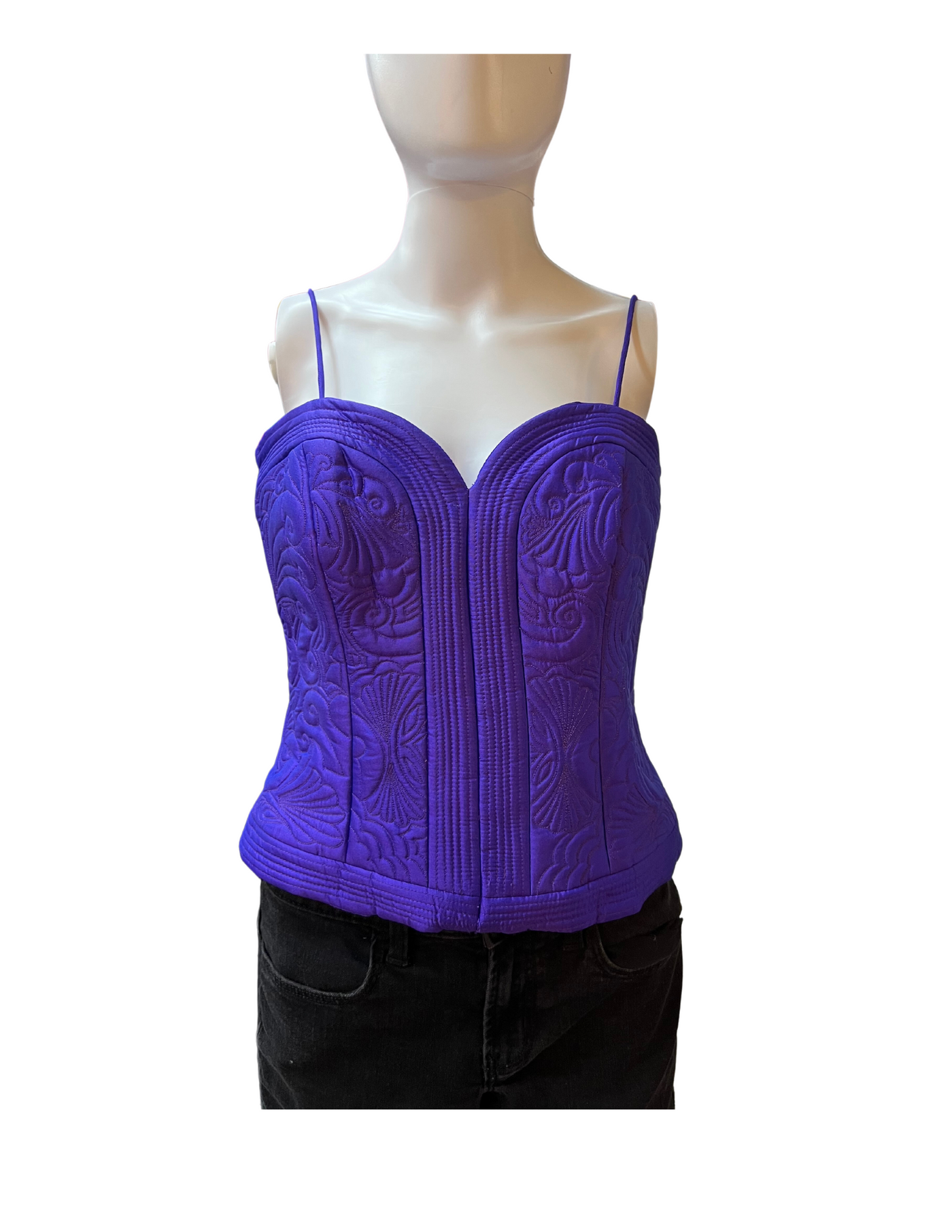 Purple Quilted Silk Corset Size 8/M