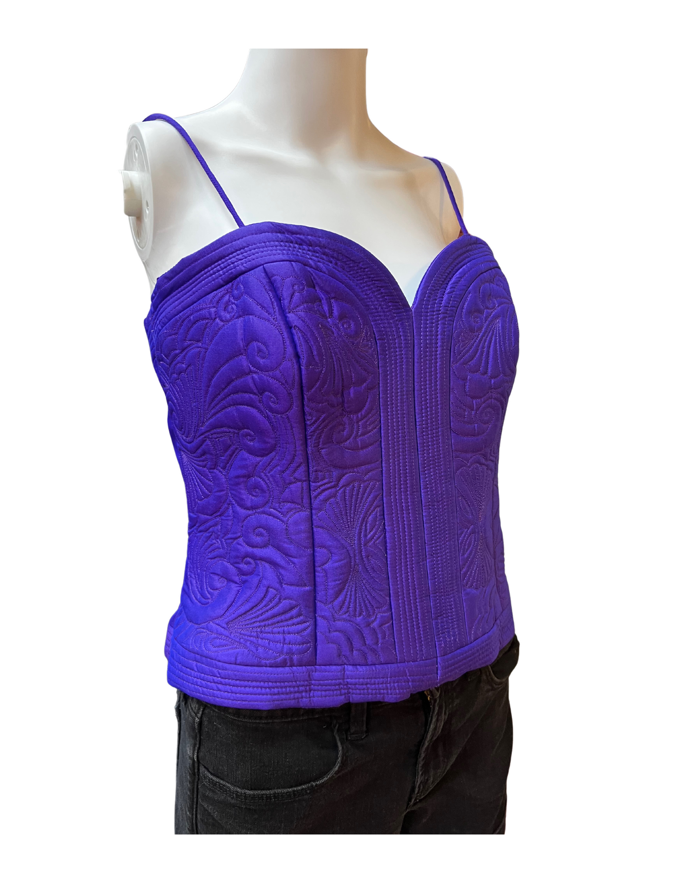 Purple Quilted Silk Corset Size 8/M