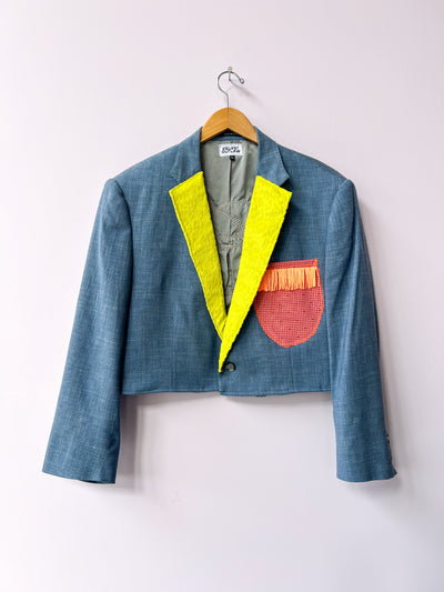Blazer with Chartreuse Corduroy Lapel 2X