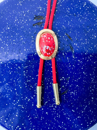 Red Upcycled Bolo Tie