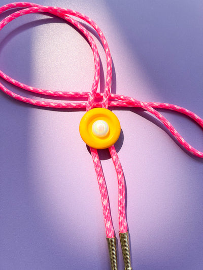 Pink Camo & Yellow Bolo Tie