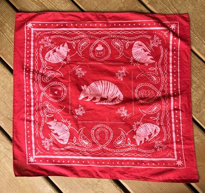 Armadillo Cotton Bandana - Multiple Colors