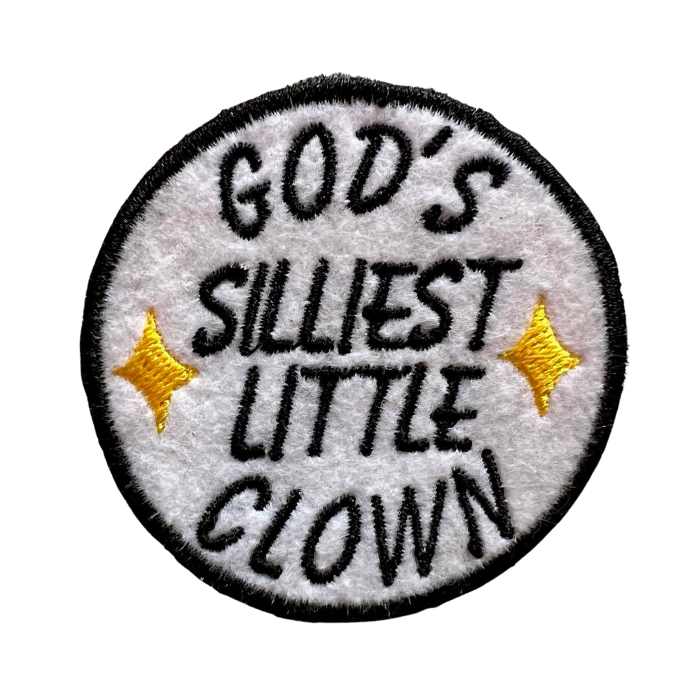 God's Silliest Little Clown Embroidered Iron-on Patch