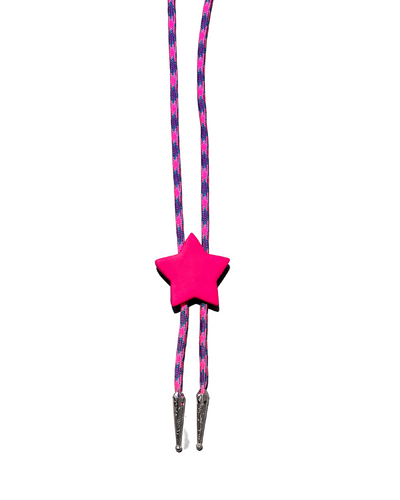 Purple Star Purple Rainbow Cord Bolo Tie