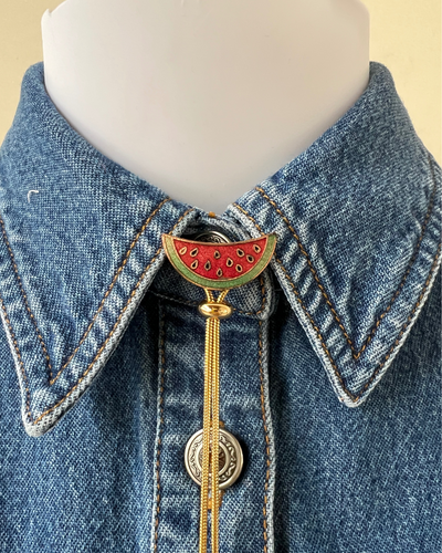 Watermelon Gold Vintage Style Bolo Tie