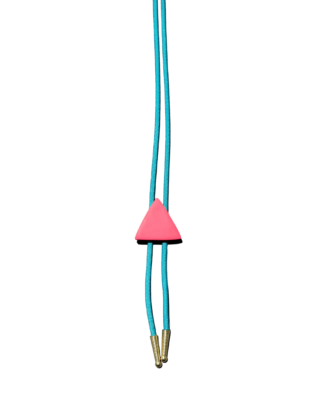 Pink Triangle Blue Cord Bolo Tie