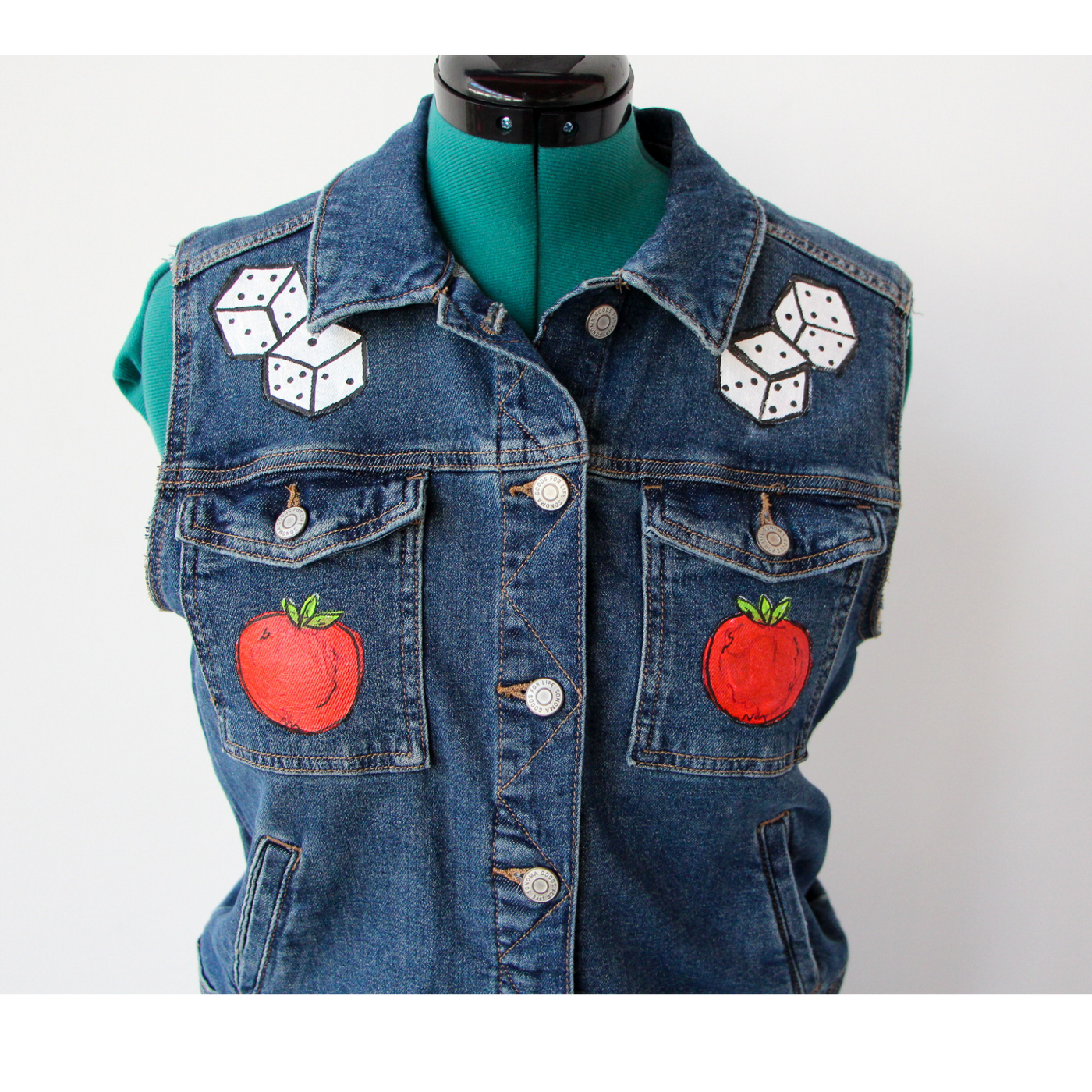 Tomato Hot Dog Denim Vest #2  Size L