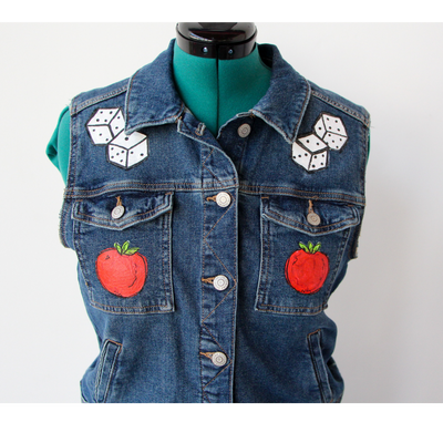 Tomato Hot Dog Denim Vest #2  Size L