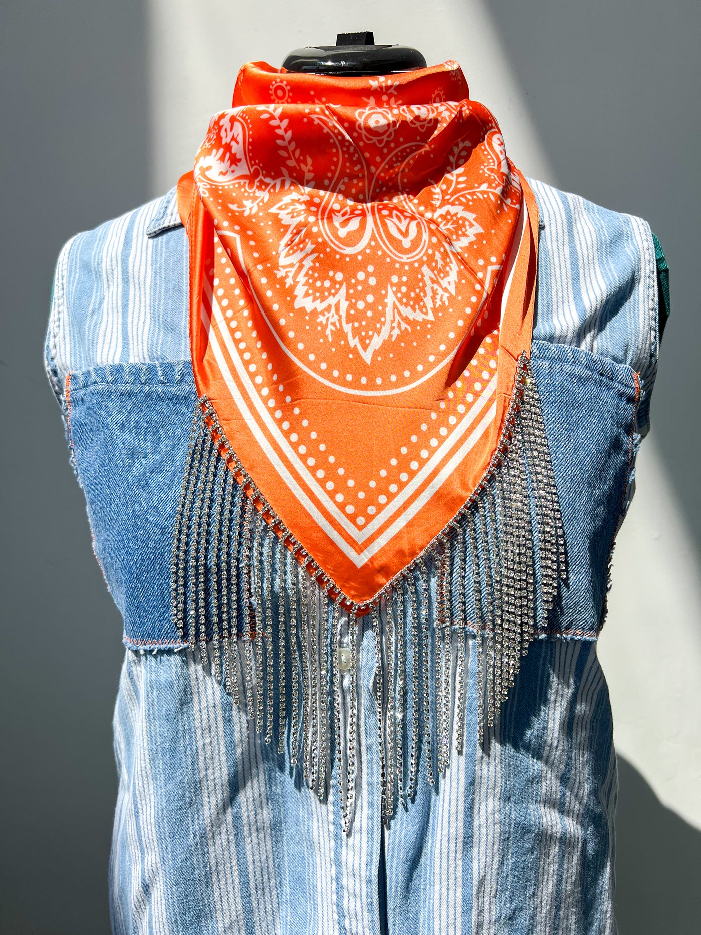 Rhinestone Satin Bandana - MULTIPLE COLORS