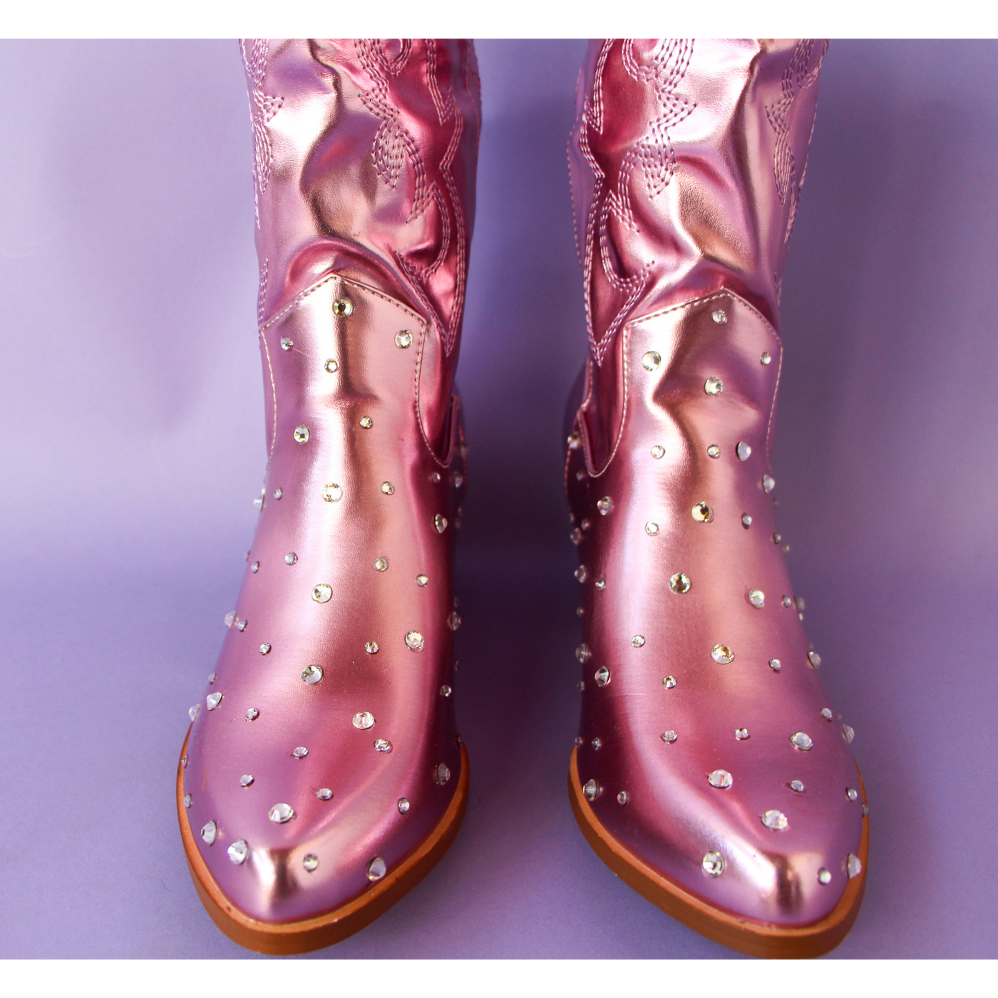 Metallic Pink Cowboy Boot #1 Size 9