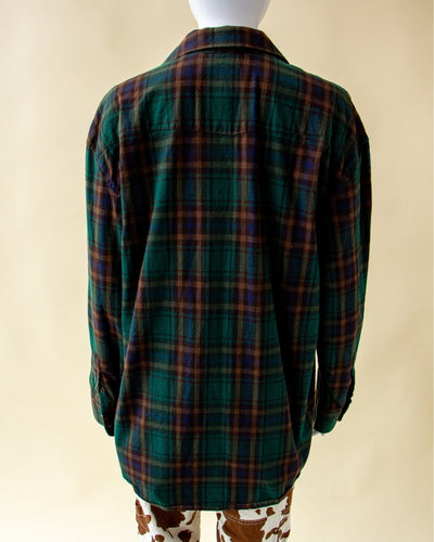 Flannel Plaid Western Pearl Snap Long Sleeve Shirt