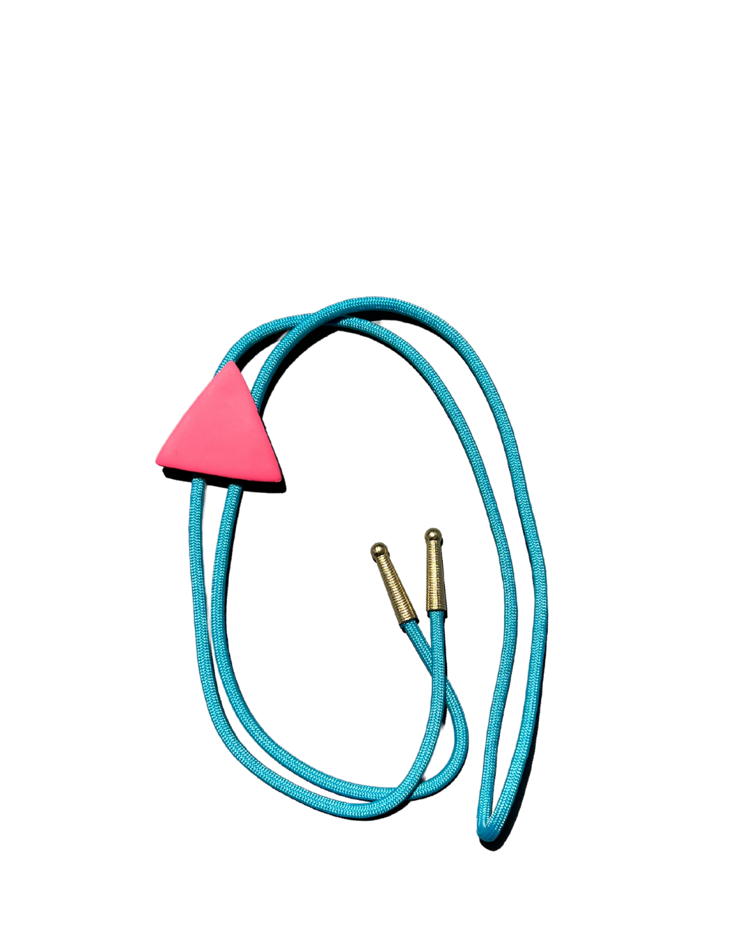 Pink Triangle Blue Cord Bolo Tie