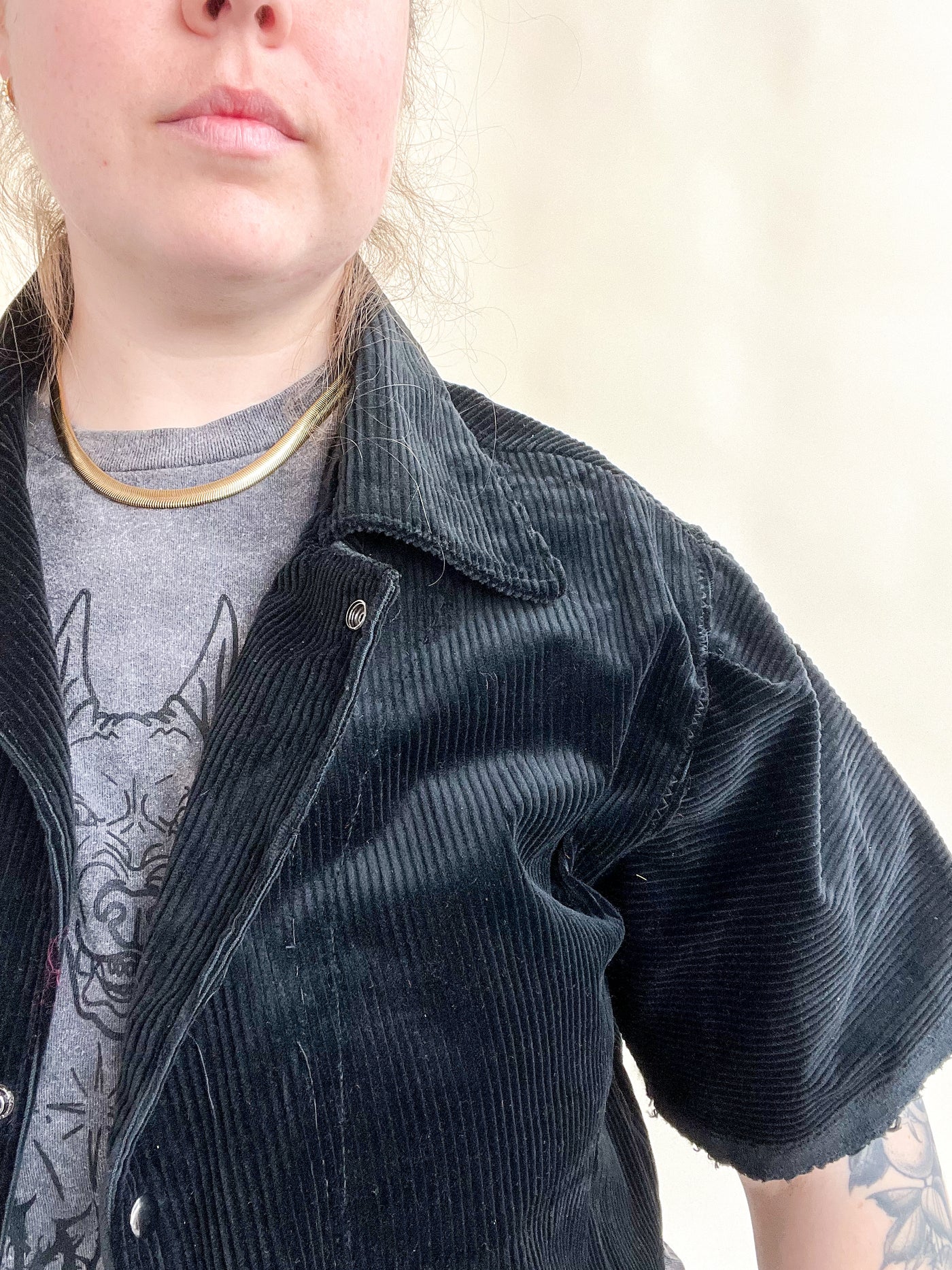 Black Corduroy Shirt L