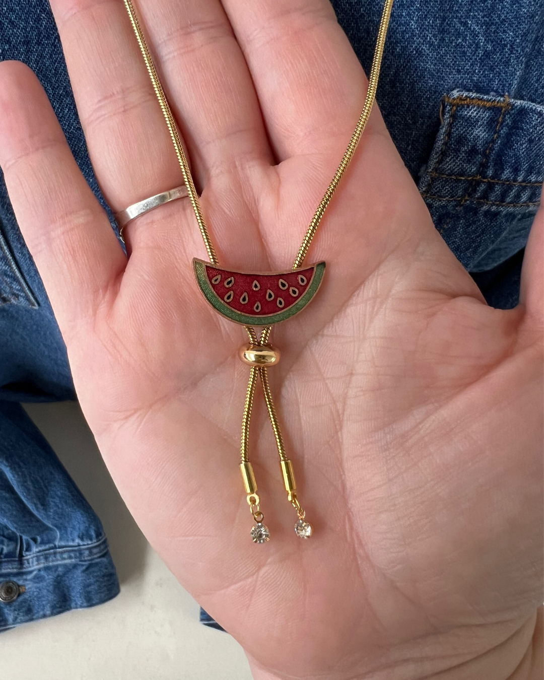 Watermelon Gold Vintage Style Bolo Tie