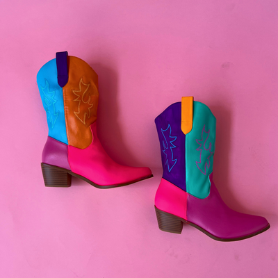 Painted Rainbow Cowboy Boot #1 Size 9