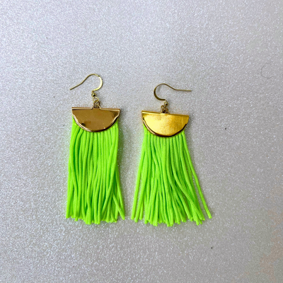 Lime Green Fringe Earring