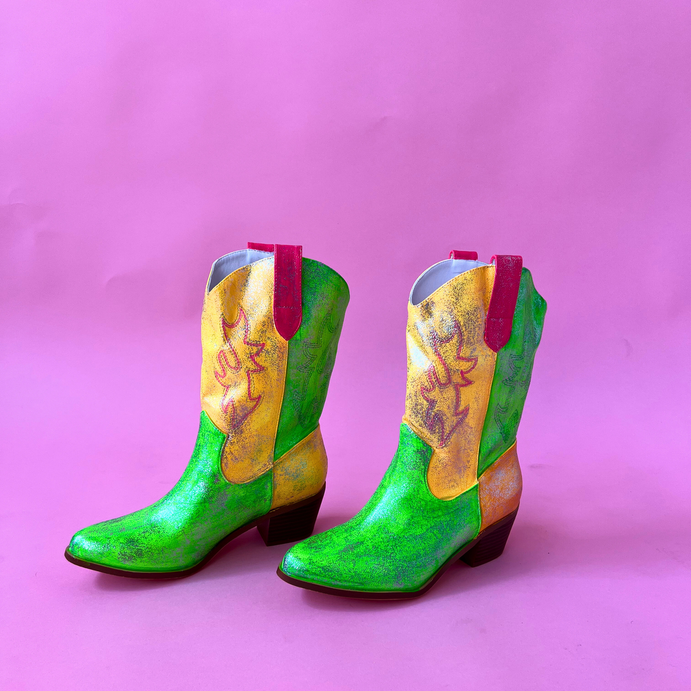 Painted Glitter Cowboy Boot #3 Size 8