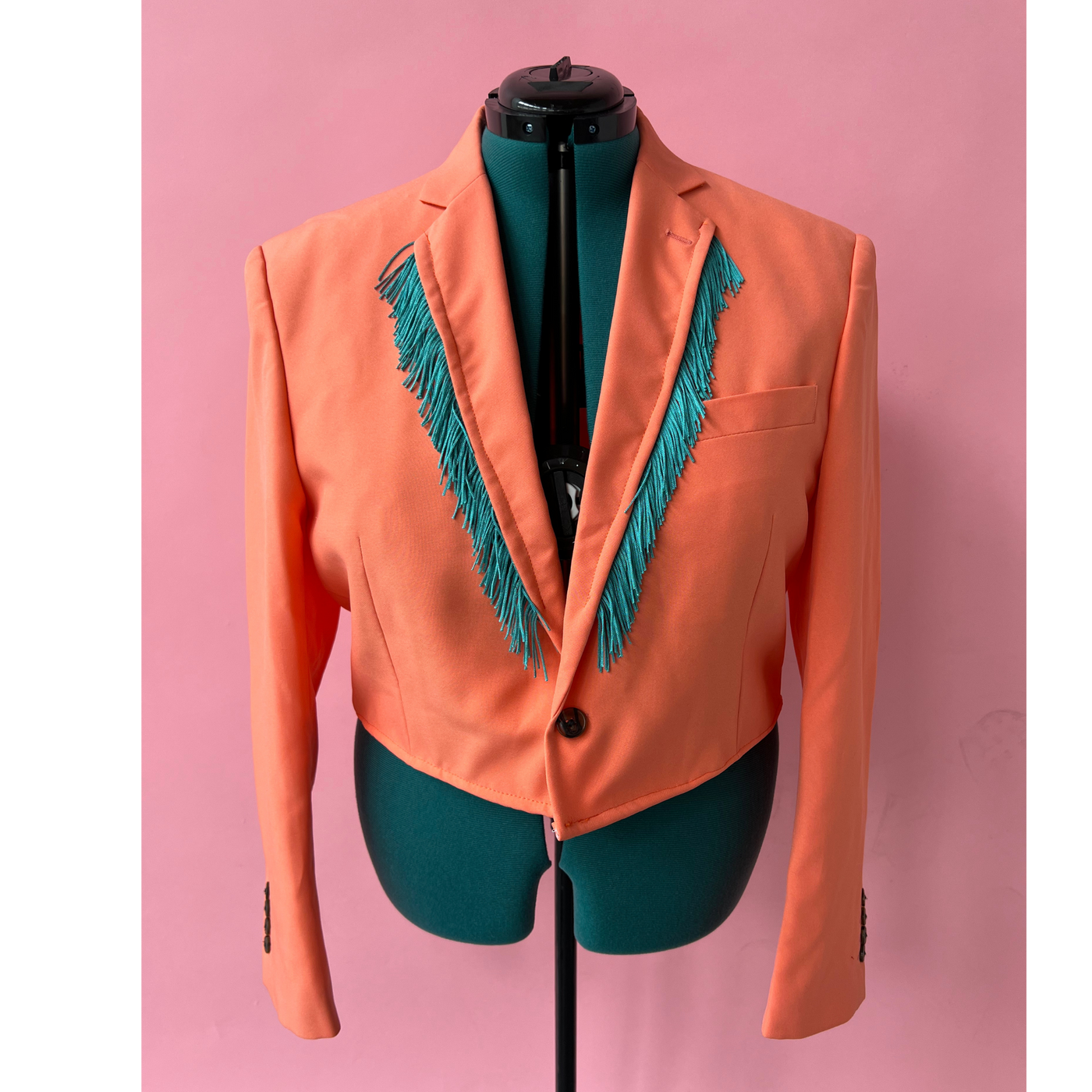 Peach Fuzz Fringe Western Style Blazer Size 42R/L