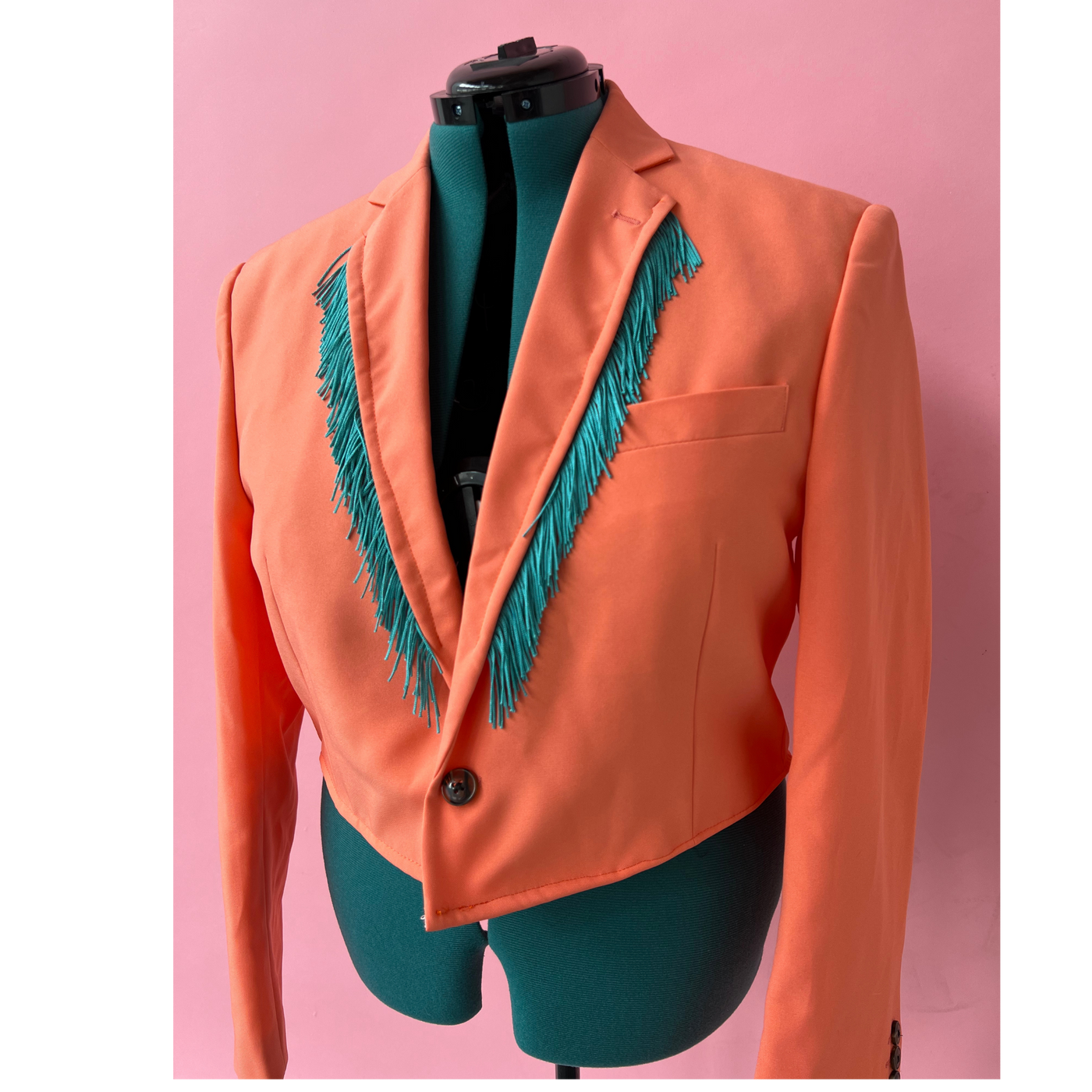 Peach Fuzz Fringe Western Style Blazer Size 42R/L