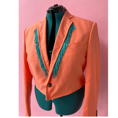 Peach Fuzz Fringe Western Style Blazer Size 42R/L