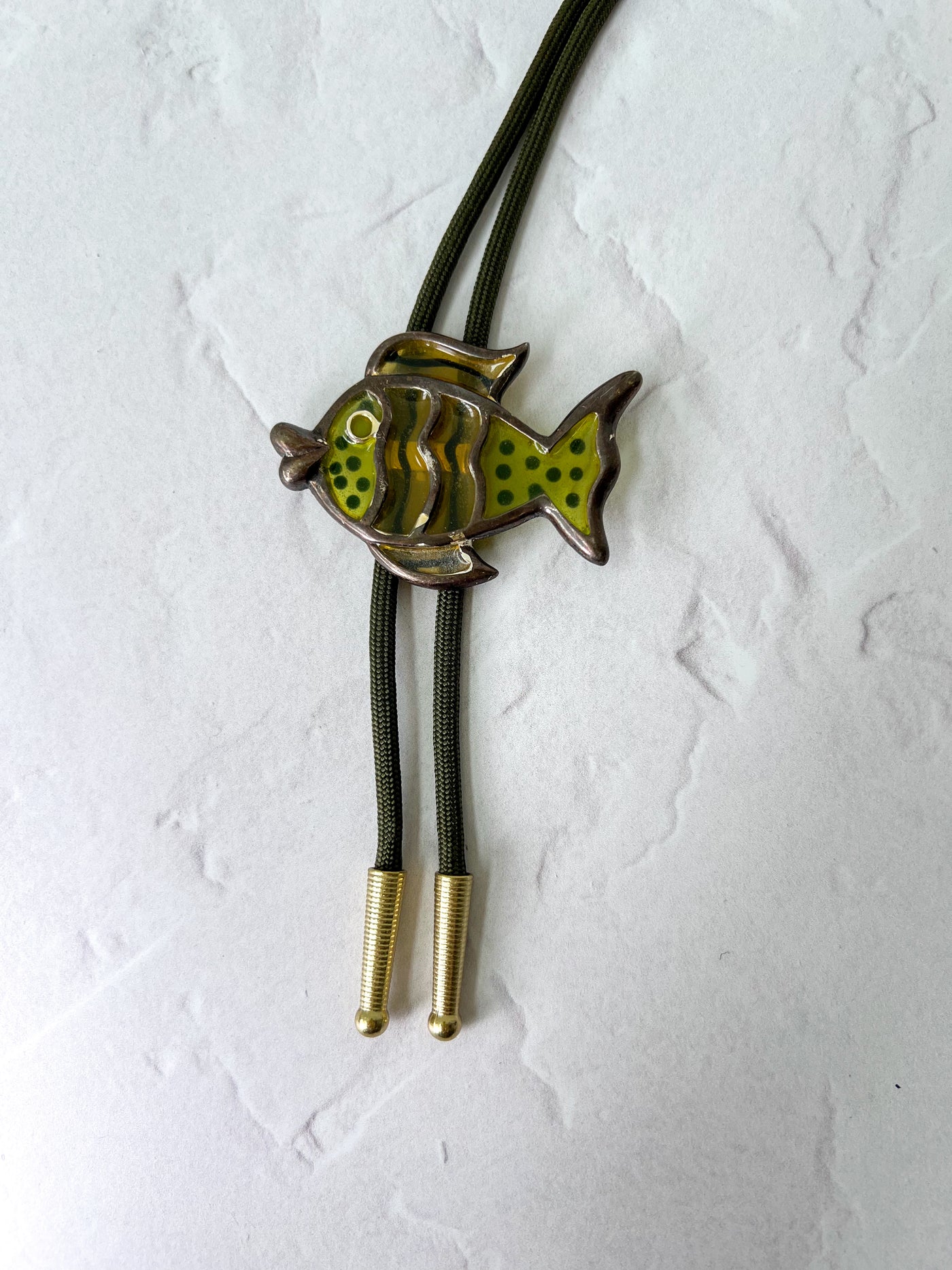 Stained Glass Vintage Fish Bolo Tie