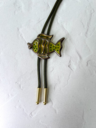 Stained Glass Vintage Fish Bolo Tie