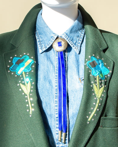 Green Reworked Rhinestone Western Style Jacket L