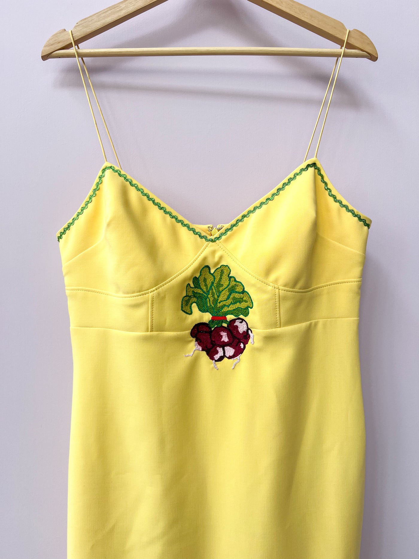 Butter Yellow Radish Midi Fringe Dress