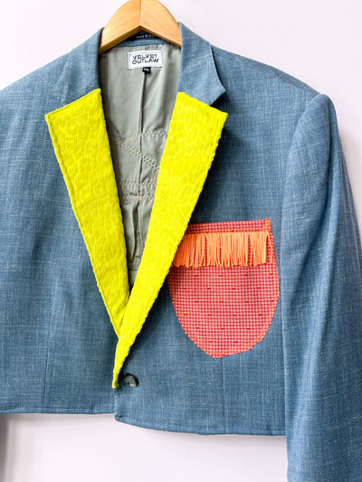 Blazer with Chartreuse Corduroy Lapel 2X