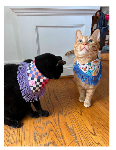 Bugs with Blue Fringe Dog/Cat Bandana