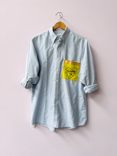 Giddy Up Upcycled Button UP Shirt L