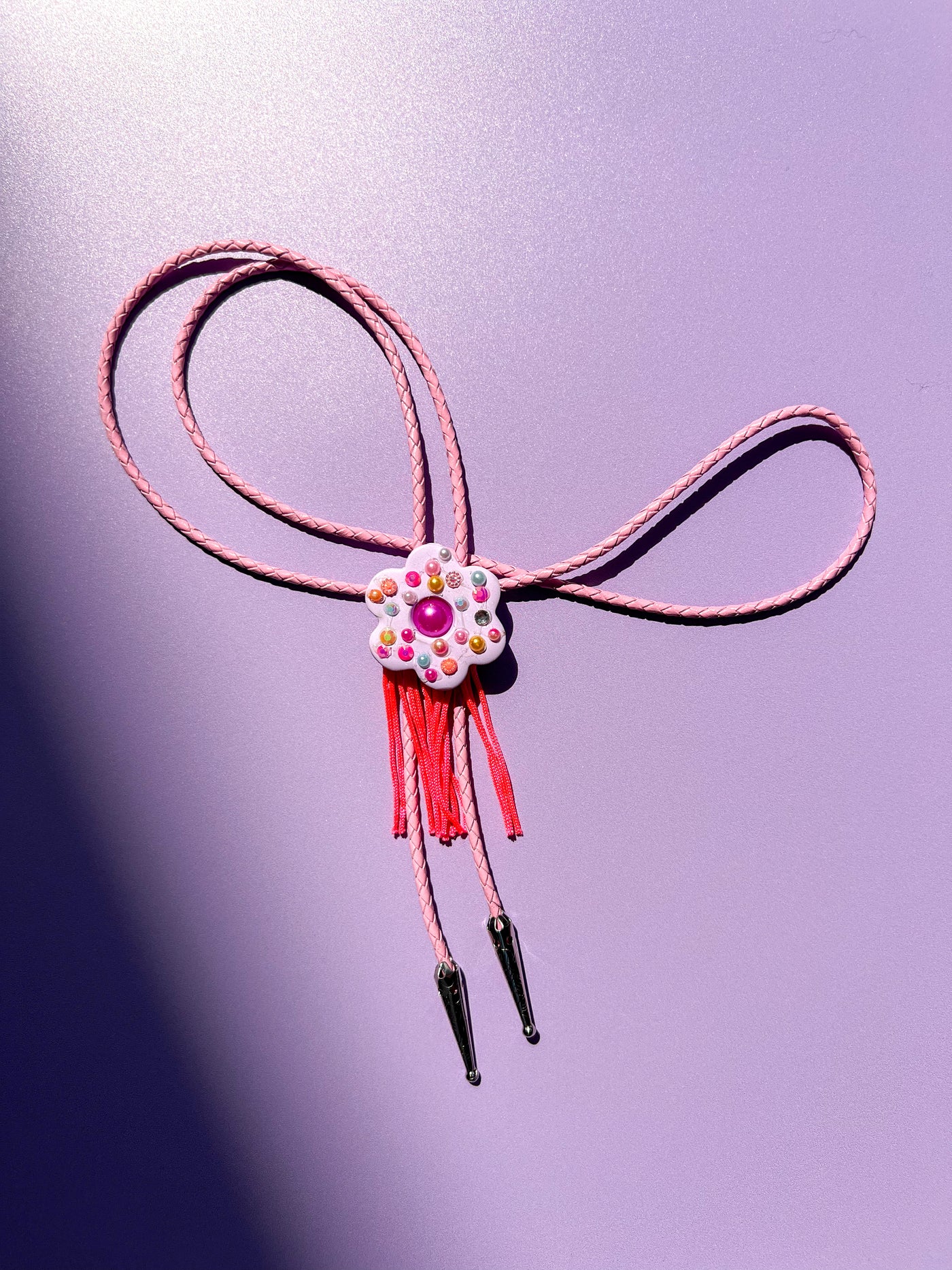 Pink Fringe Bolo Tie