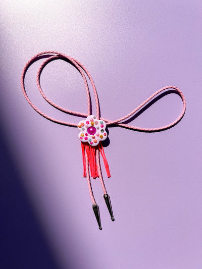 Pink Fringe Bolo Tie