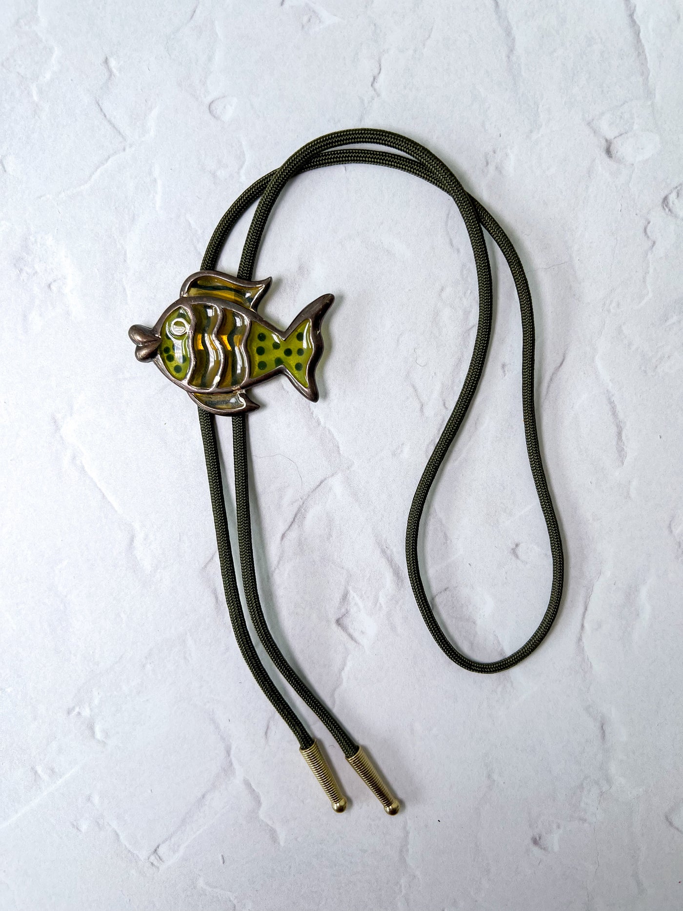 Stained Glass Vintage Fish Bolo Tie