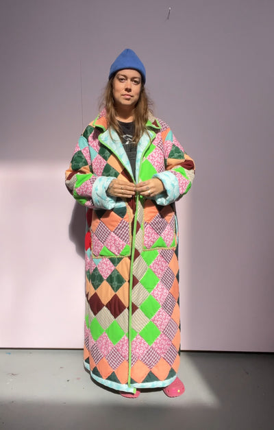 Long Maximalist Quilted Coat 2X