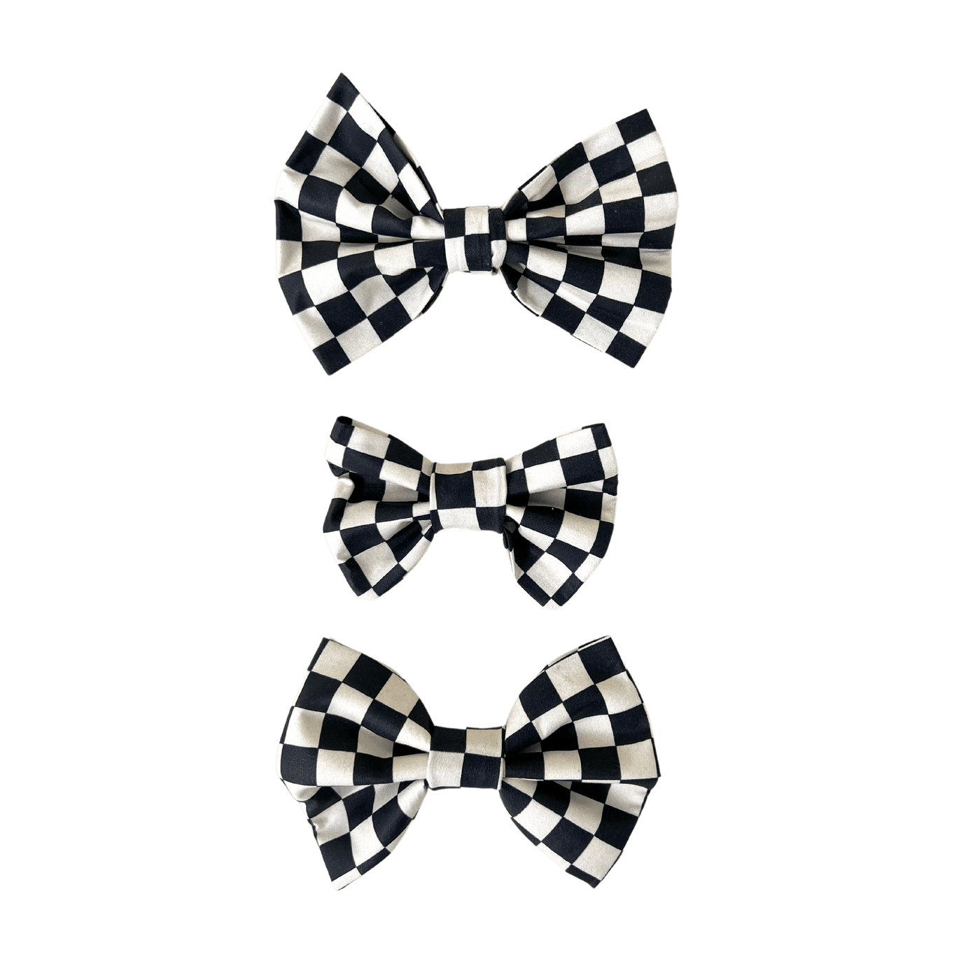 Black & White Checker Dog Bow Tie