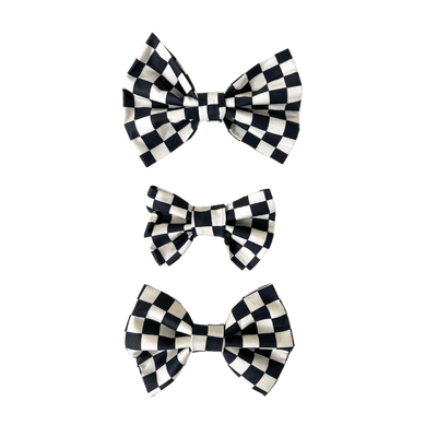 Black & White Checker Dog Bow Tie