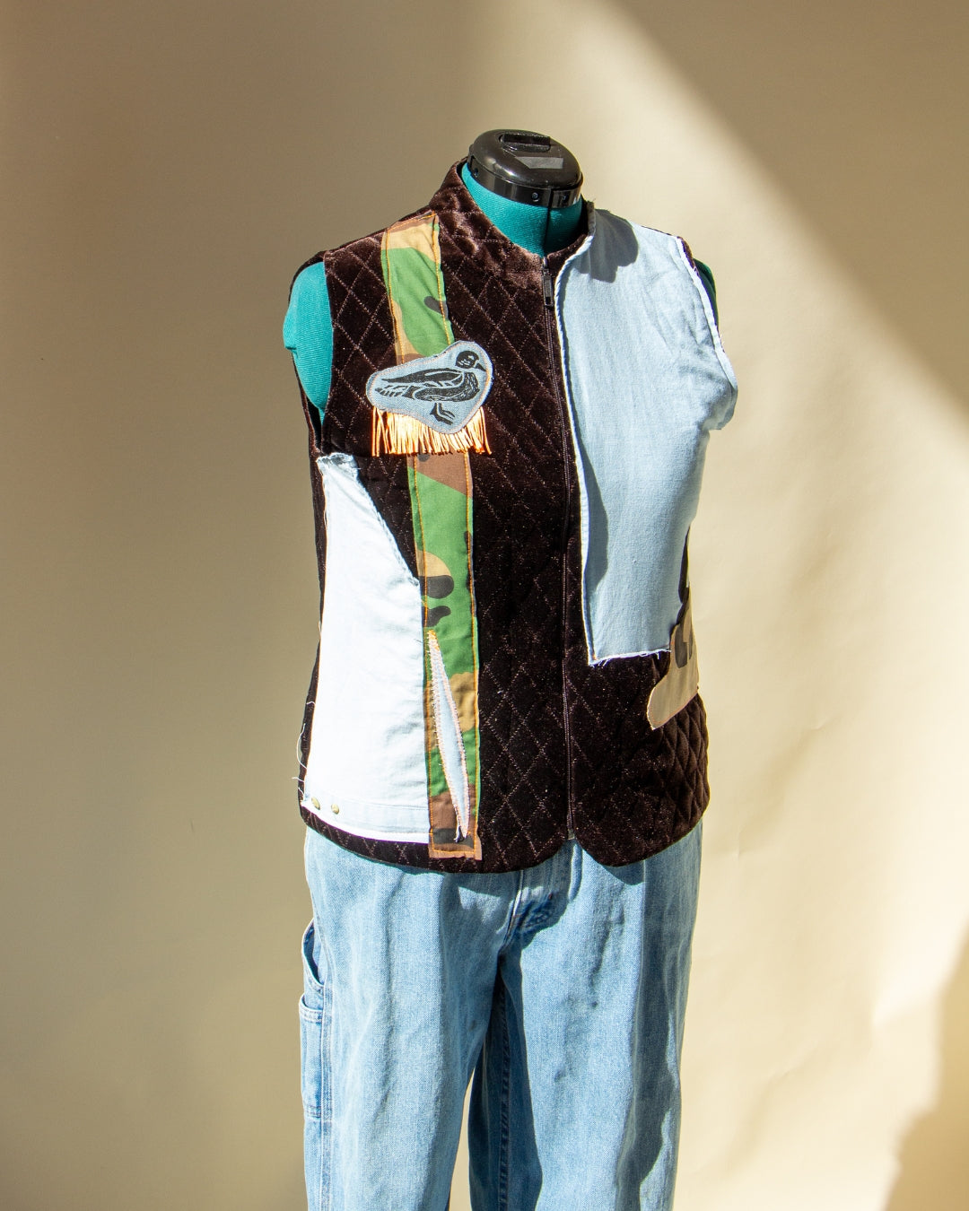 Brown Quilted Barn Vest Upcycled