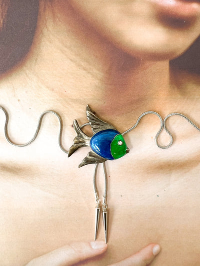 Silver Fish Vintage Bolo Tie