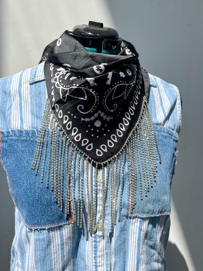 Rhinestone Satin Bandana - MULTIPLE COLORS