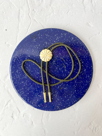 Olive Green Concho Style Upcycled Bolo Tie