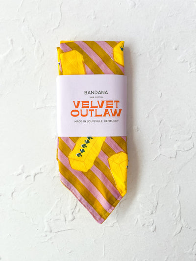 Butter Bandana Chartreuse and Pink