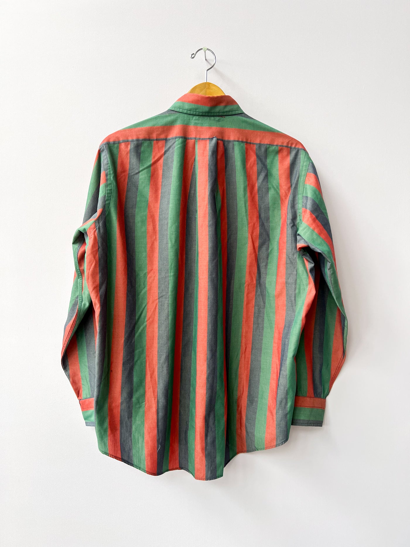 Pear Striped Upcycled Button Up Shirt L
