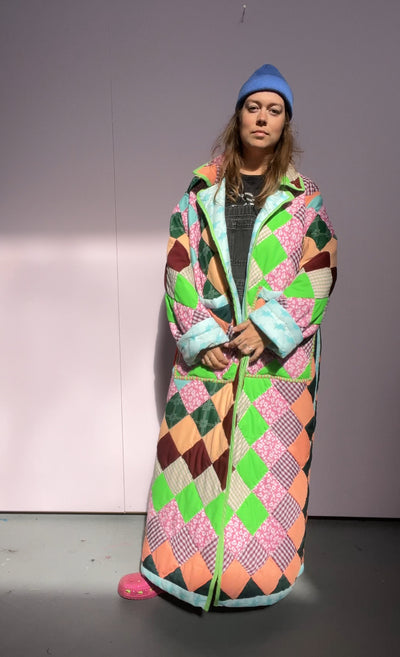 Long Maximalist Quilted Coat 2X