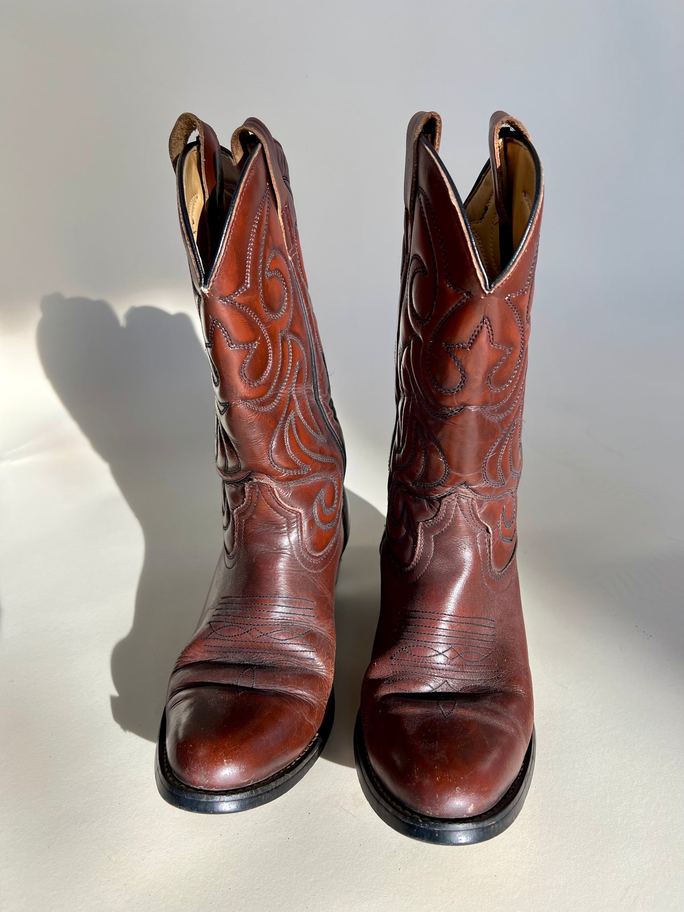 Brown Leather Cowboy Boot size 10