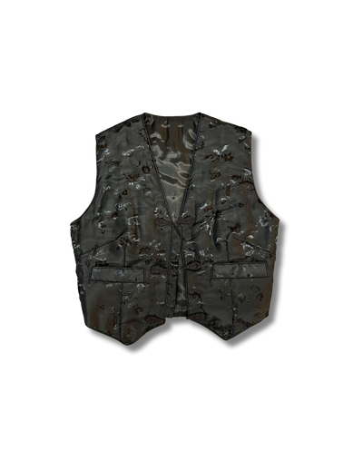 Black Quilted Vintage Vest