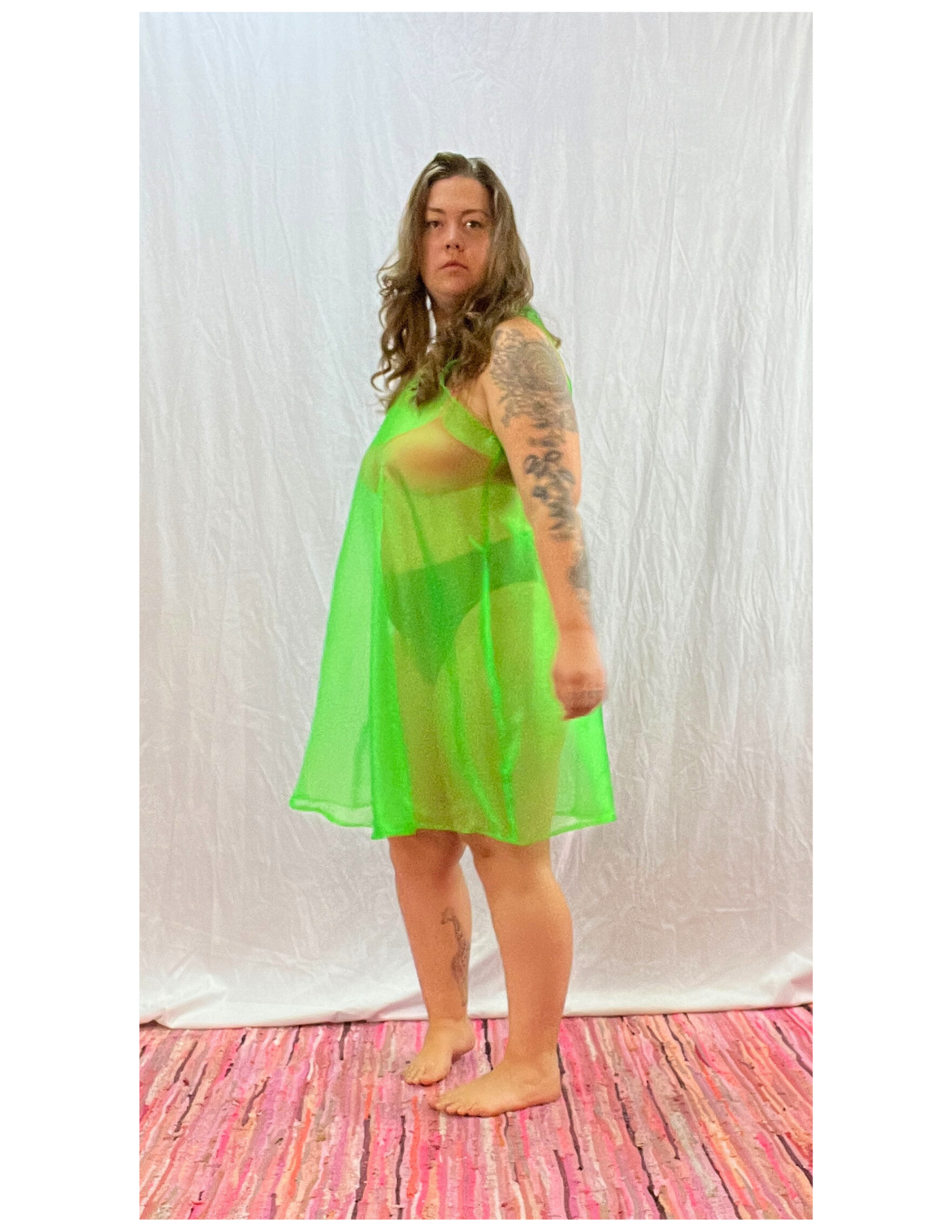 Sheer green dress - XL/1X
