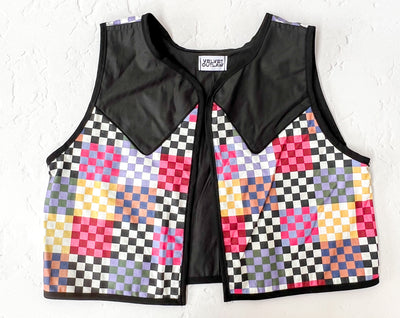 Western Rainbow Checkered Vest M/L