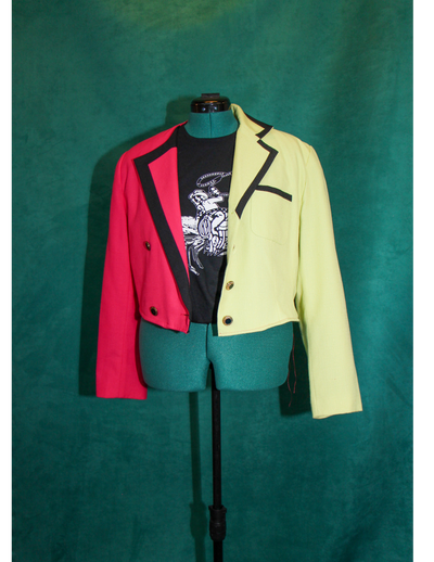 Two Tone Pink and Light Green Blazer - Size L