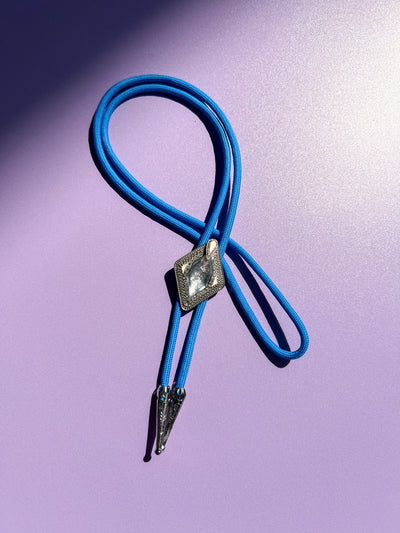 Upcycled Blue Bolo Tie